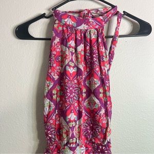 Free people purple and pink floral print romper extra small